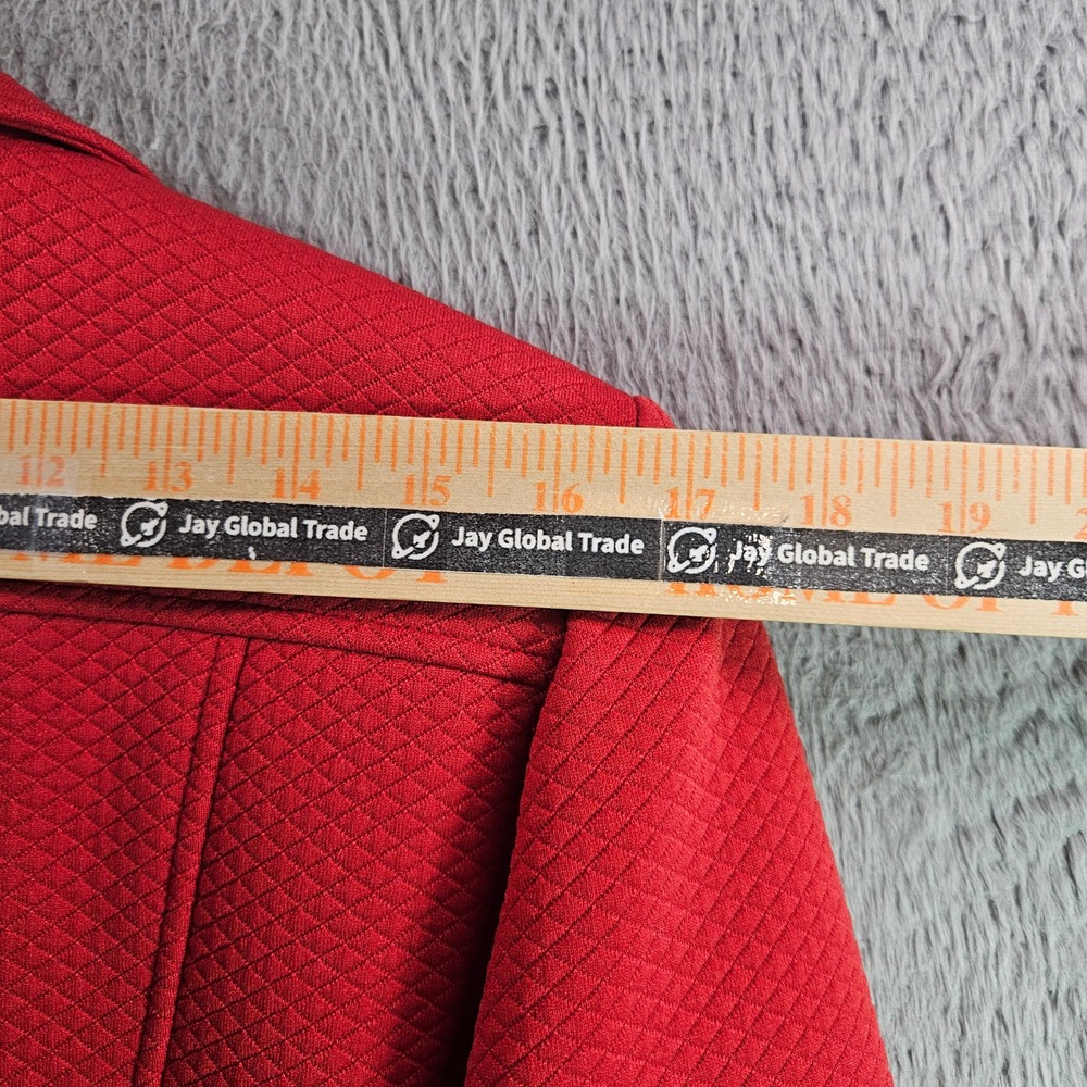 Talbots Petites Red Quilted Zip Front Blazer Jacket Women's Size 14 - Picture 9 of 13